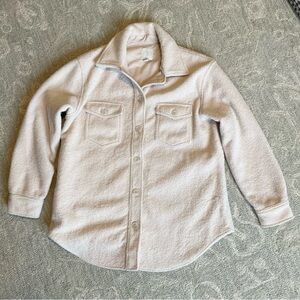 Joie Oversized Fleece Shacket Cream